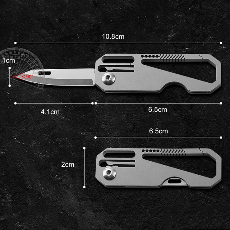 Multifunctional Titanium Keychain Outdoor Portable Defense Mini Folding Knife, Style: With Steel Ring - Key Rings by buy2fix | Online Shopping UK | buy2fix