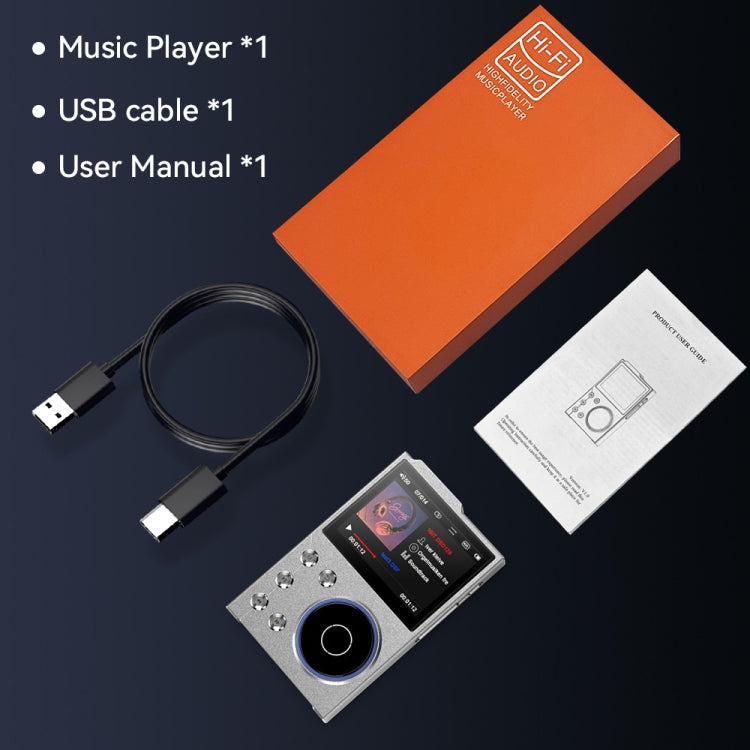 2.4 Inch HIFI Bluetooth Music Player DSD256 Mastering Sound Quality Walkman, Memory: 16GB(Black) - MP3 Player by buy2fix | Online Shopping UK | buy2fix