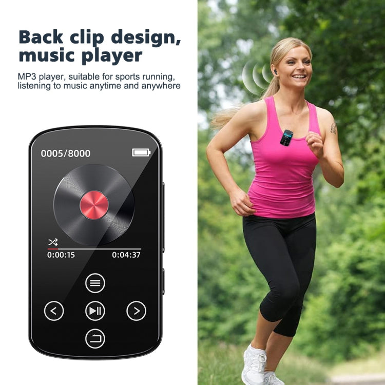 MP3 Bluetooth Music Player HIFI Sports Clip Touch Screen MP4, Memory: 128GB(Black) - MP3 Player by buy2fix | Online Shopping UK | buy2fix