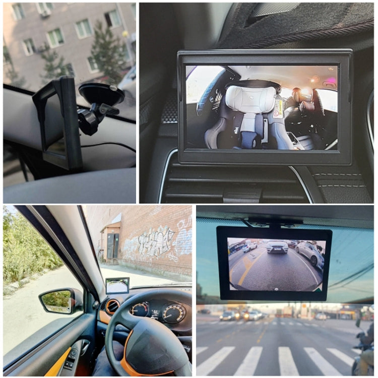 5 Inch Carplay Portable Surveillance Video Car Display, Specification: Folding Screen + Two-way Camera - Rearview Monitors by buy2fix | Online Shopping UK | buy2fix