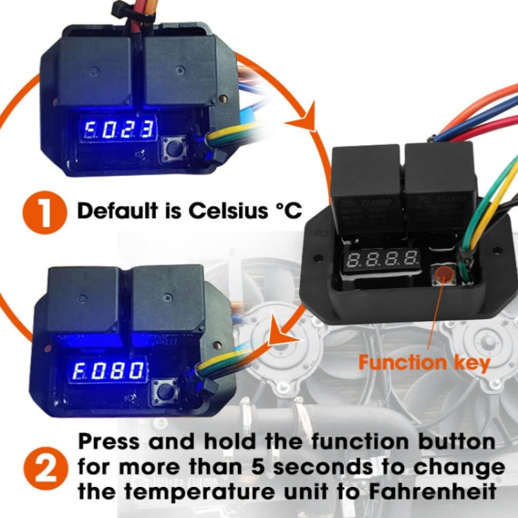 24V Digital Radiator Fan Controller Switch Automotive Fan Wiring Harness - Automobiles Sensors by buy2fix | Online Shopping UK | buy2fix