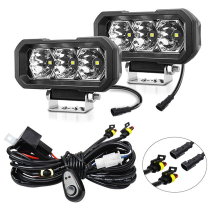 E23 40W 9V-30V 5 Inch Waterproof 3-Eye Headlight(Floodlight White Light) - Work Lights by buy2fix | Online Shopping UK | buy2fix