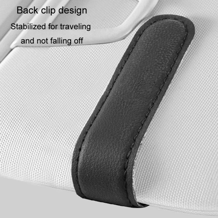 Car Eyeglasses Case Sun Visor Back Clip Sunglasses Organizer Multi-function Leather Sunglasses Clip(Black) - Sunglasses & Glasses Clips by buy2fix | Online Shopping UK | buy2fix