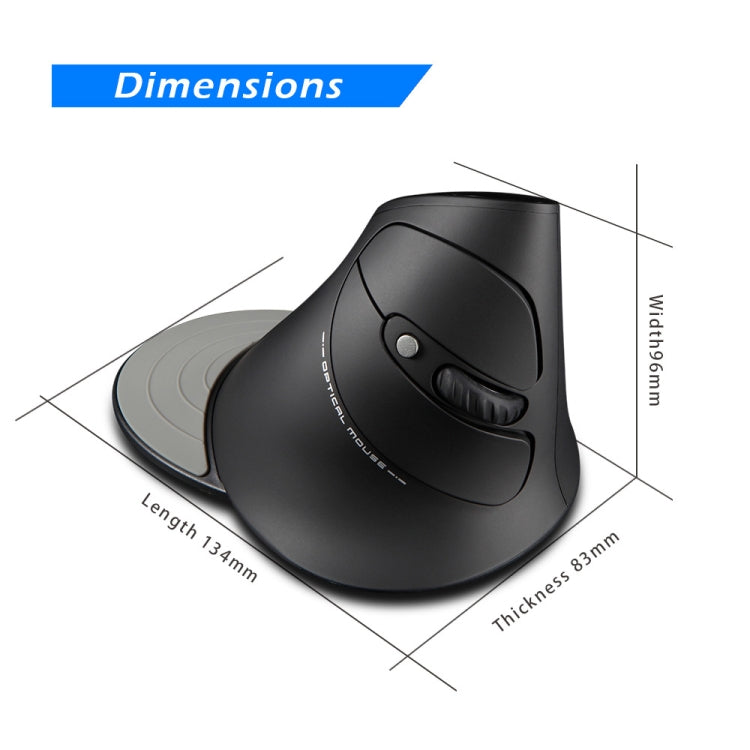 ZELOTES F17 6-buttons Vertical Grip Ergonomic Wireless Mouse(Black) - Wireless Mice by ZELOTES | Online Shopping UK | buy2fix