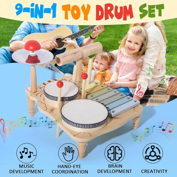 Children Wooden Desktop Music Percussion Toy Baby Early Learning Drum Enlightenment Toy, Style: Kitten Music Stand - Musical Instrument Toys by buy2fix | Online Shopping UK | buy2fix