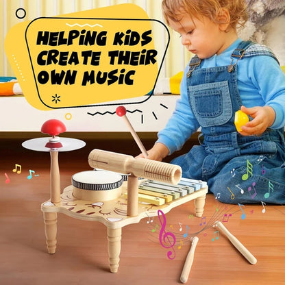 Children Wooden Desktop Music Percussion Toy Baby Early Learning Drum Enlightenment Toy, Style: Kitten Music Stand - Musical Instrument Toys by buy2fix | Online Shopping UK | buy2fix