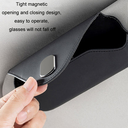 Car Sun Visor Interior Storage Glasses Bag(Beige) - Sunglasses & Glasses Clips by buy2fix | Online Shopping UK | buy2fix