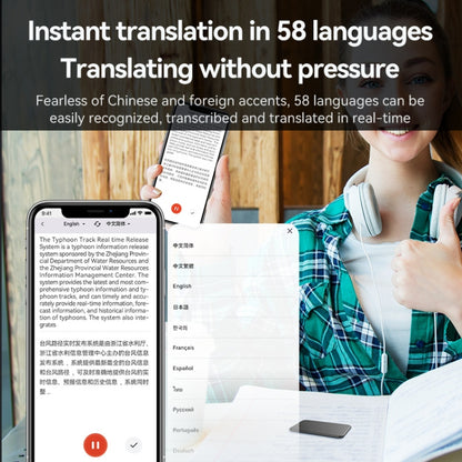 8GB AI Voice Recorder App Control Supports 58 Languages Simultaneous Interpretation / Transcribe & Summarize(Deep Gray) - Other Style by buy2fix | Online Shopping UK | buy2fix