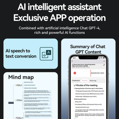 16GB AI Voice Recorder App Control Supports 58 Languages Simultaneous Interpretation / Transcribe & Summarize(Deep Gray) - Other Style by buy2fix | Online Shopping UK | buy2fix