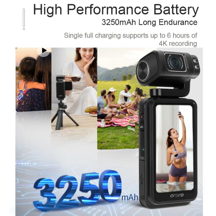 Ordro 3.5-Inch Large Screen 5K Video Recording Pocket Camera - Video Cameras by Ordro | Online Shopping UK | buy2fix