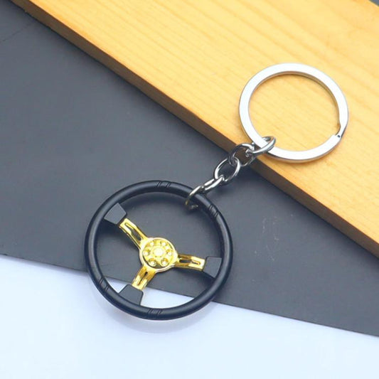 Car Steering Wheel Keychain Removable Key Pendant(Gold) - Key Rings by buy2fix | Online Shopping UK | buy2fix