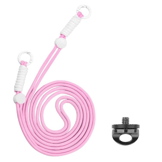 BRDRC Camera Strap Crossbody Lanyard With 1/4 inch Screw Anti-loss Rope Accessory(Pink White Knot) - Camera Strap by BRDRC | Online Shopping UK | buy2fix