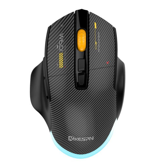 MKESPN W601 Silent Wireless Tri-mode Macro Gaming Mouse Carbon Fiber 12800DPI Bluetooth Mouse(Black) - Wireless Mice by MKESPN | Online Shopping UK | buy2fix