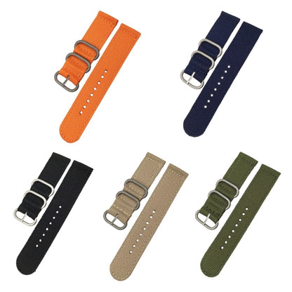 Washable Nylon Canvas Watchband, Band Width:20mm(Orange with Silver Ring Buckle) - Watch Accessories & Parts by buy2fix | Online Shopping UK | buy2fix
