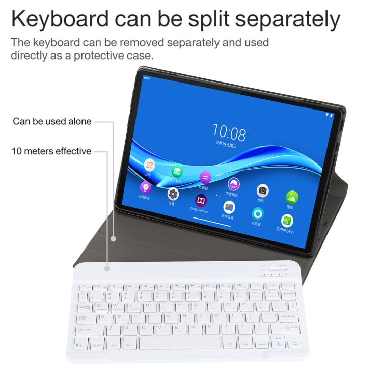 AM10 2 in 1 Removable Bluetooth Keyboard + Protective Leather Tablet Case with Holder for Lenovo M10 FHD Plus 10.3 inch(Gold) - Lenovo Keyboard by buy2fix | Online Shopping UK | buy2fix