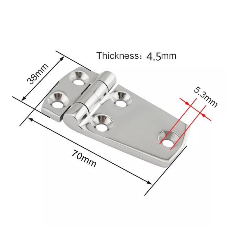 38x70mm 316 Stainless Steel Yacht RV Hinge Control Cabinet Hinge - Marine Accessories & Parts by buy2fix | Online Shopping UK | buy2fix