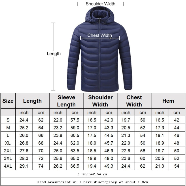 USB Heated Smart Constant Temperature Hooded Warm Coat for Men and Women (Color:Blue Size:XXXXL) - Down Jackets by buy2fix | Online Shopping UK | buy2fix