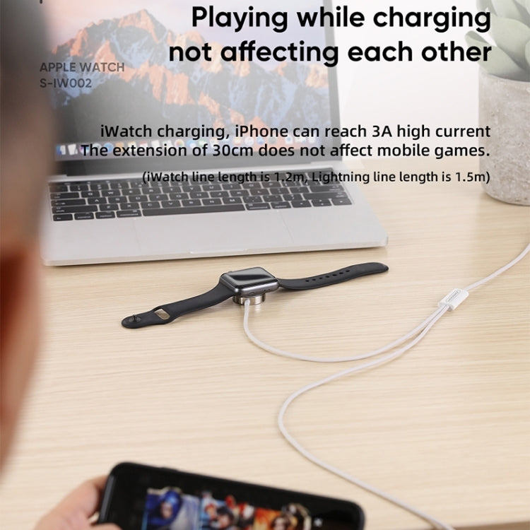 JOYROOM S-IW002 Ben Series 2 in 1 1.5m 3A Magnetic Charge Cable for Apple Watch(White) - Charger / Holder by JOYROOM | Online Shopping UK | buy2fix