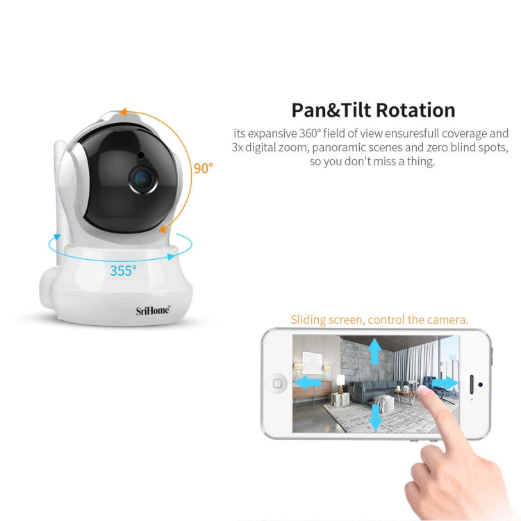 SriHome SH020 3.0 Million Pixels 1296P HD AI IP Camera, Support Two Way Talk / Auto Tracking / Humanoid Detection / Night Vision / TF Card, US Plug - Security by SriHome | Online Shopping UK | buy2fix