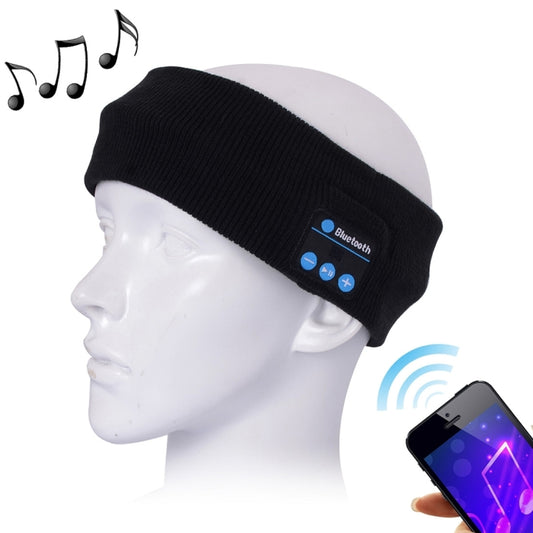 Knitted Bluetooth Headsfree Sport Music Headband with Mic for iPhone / Samsung and Other Bluetooth Devices(Black) - Smart Wear by buy2fix | Online Shopping UK | buy2fix