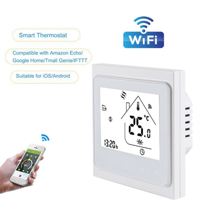 BHT-002GBLW 16A Load Electronic Heating Type LCD Digital Heating Room Thermostat with Sensor & Time Display, WiFi Control(White) - Indoor Thermometer by buy2fix | Online Shopping UK | buy2fix