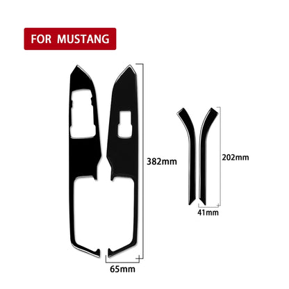 For Ford Mustang 2015-2020 4 in 1 Car Window Lift Panel Decorative Sticker, Left Drive (Black) - In Car by buy2fix | Online Shopping UK | buy2fix