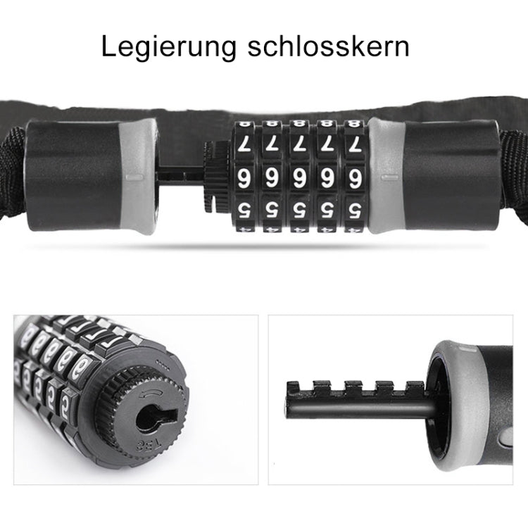 Motorcycles / Bicycle Chain Lock 5 Digit Password Anti-theft Password Lock, Length: 0.6m - Theft Protection by buy2fix | Online Shopping UK | buy2fix