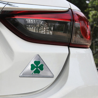 Four Leaf Clover Herb Luck Symbol Aluminum Slim Triangle Badge Emblem Labeling Sticker Styling Car Dashboard  Decoration - 3D Metal Sticker by buy2fix | Online Shopping UK | buy2fix