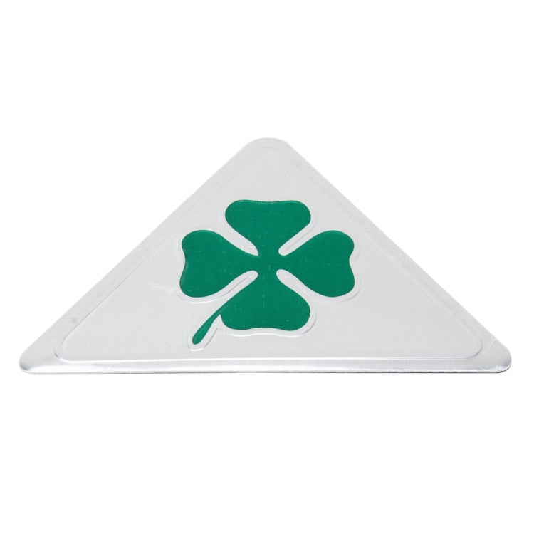 Four Leaf Clover Herb Luck Symbol Aluminum Slim Triangle Badge Emblem Labeling Sticker Styling Car Dashboard  Decoration - 3D Metal Sticker by buy2fix | Online Shopping UK | buy2fix