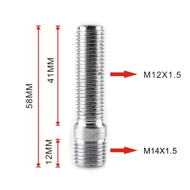 20 PCS 5.8cm Universal Car Modification Extended Wheels Stud Conversion M14x1.5 to M12x1.5 Screw Adapter LN032 LN033 LN044 - In Car by buy2fix | Online Shopping UK | buy2fix