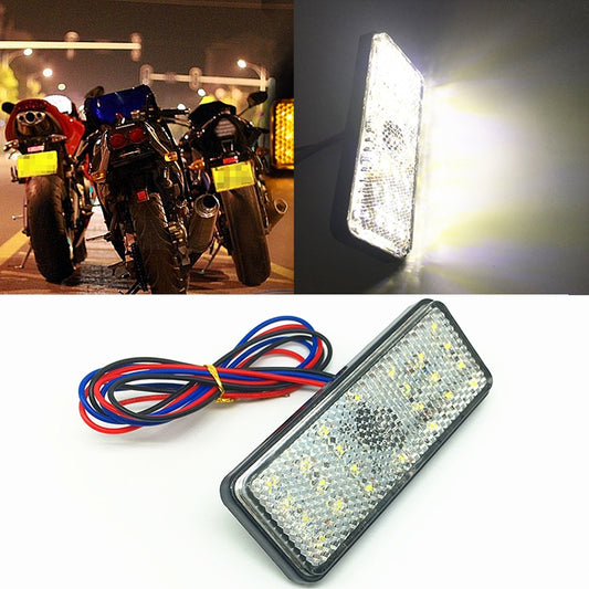 2 PCS Motorcycle Car Trailer DC 12-15V 24-LED Indicator Lamp Reflector Rectangle Marker Tail Light, Light Color: Red (Steady + Flash Lighting)(White) - Signal Lights by buy2fix | Online Shopping UK | buy2fix