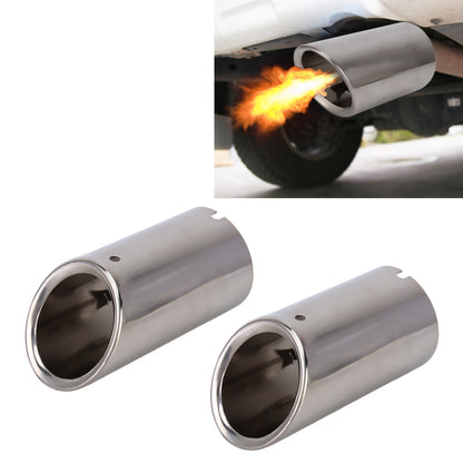 2 PCS Car Styling Stainless Steel Exhaust Tail Muffler Tip Pipe for VW Volkswagen 1.4T Swept Volume(Silver) - In Car by buy2fix | Online Shopping UK | buy2fix