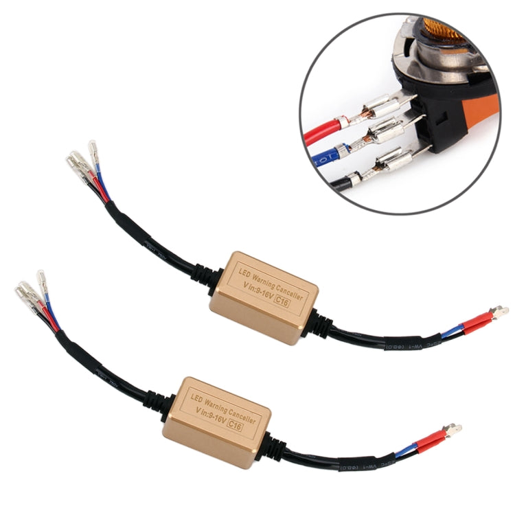 2 PCS H15 LED Headlight Canbus Error Free Computer Warning Canceller Resistor Decoders Anti-Flicker Capacitor Harness - Headlight Ballast by buy2fix | Online Shopping UK | buy2fix