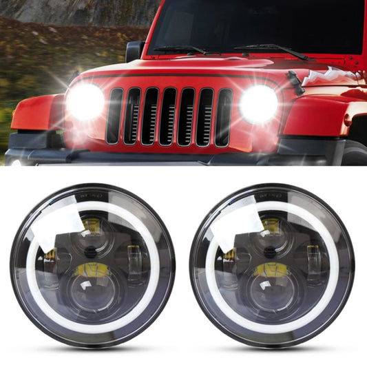 2 PCS 7 inch IP68 Waterproof 6500K 75W CREE LED Headlight Hi/Lo Beam Driving Lamp for Jeep Wrangler JK TJ LJ - Work Lights by buy2fix | Online Shopping UK | buy2fix