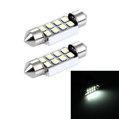 2 PCS 3W 200 LM 6000K 36MM 8 SMD-2835 LEDs Bicuspid Port Decoding Car Dome Lamp LED Reading Light, DC 12V(White Light) - Dome Lights by buy2fix | Online Shopping UK | buy2fix