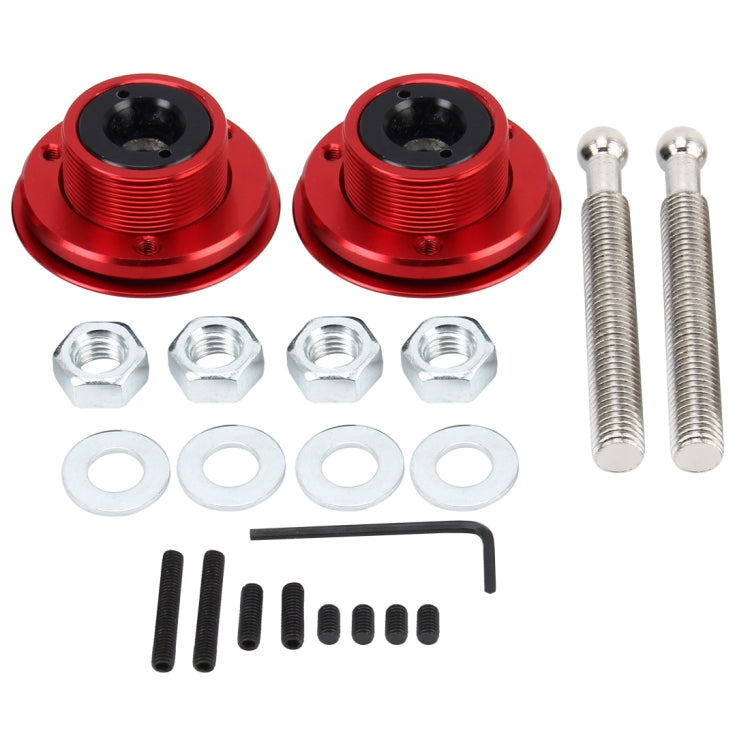 2 PCS Racing Car Cover Lock Aluminum Alloy Car Modification Oil Cap Modified Engine Cover Lock Racing Front Cover Lock(Red) - In Car by buy2fix | Online Shopping UK | buy2fix