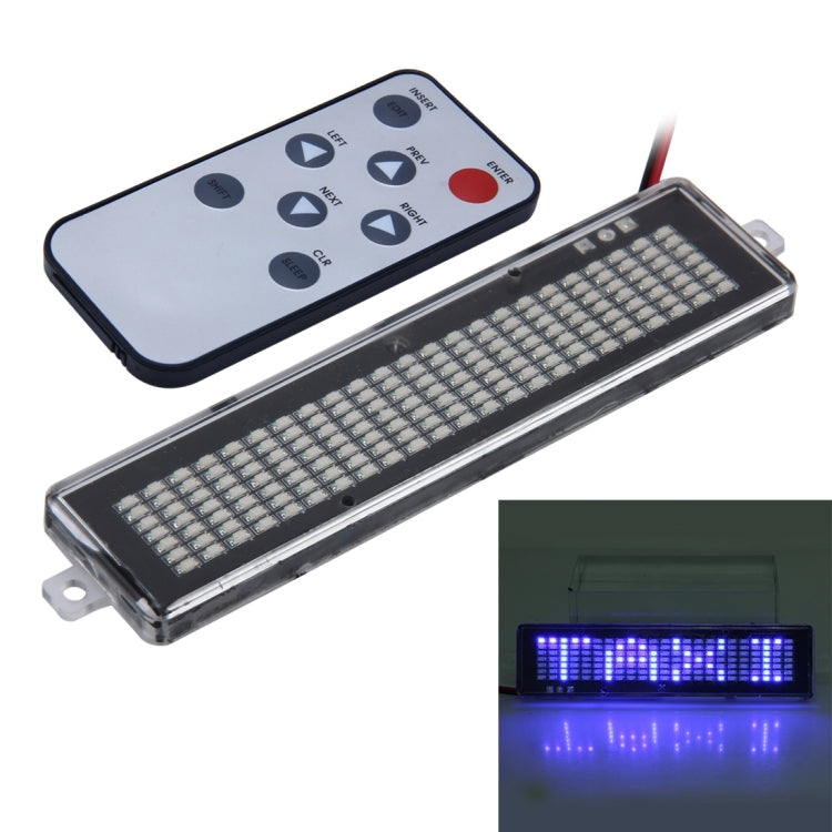 DC 12V Car LED Programmable Showcase Message Sign Scrolling Display Lighting Board with Remote Control (Blue Light) - Car Monitor by buy2fix | Online Shopping UK | buy2fix