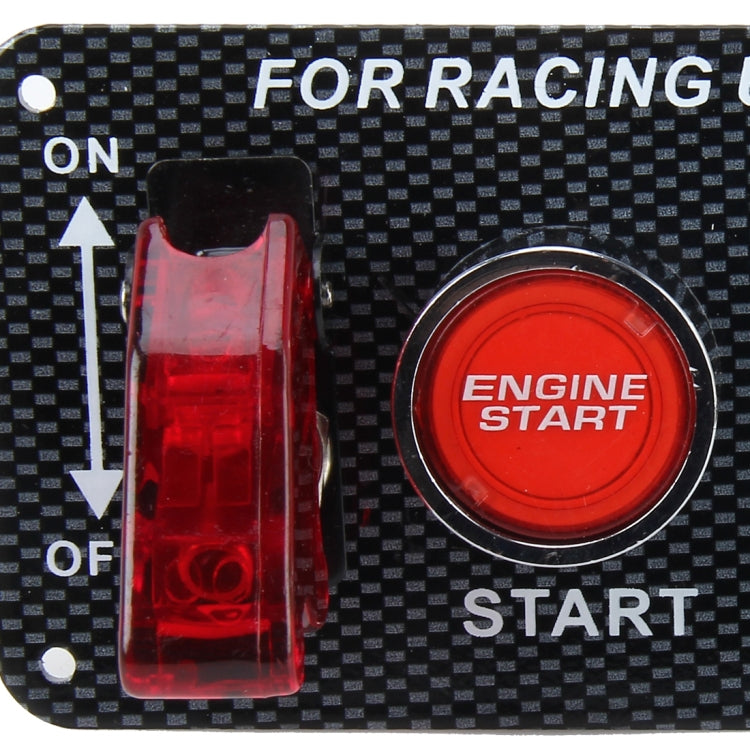 12V / 30A Carbon Fiber Racing Car 12V LED Ignition Switch Panel Engine Start Push Button LED Car Panel Switches Lever Multi-function Automatic Ignition Switch for Racing Cars - In Car by buy2fix | Online Shopping UK | buy2fix