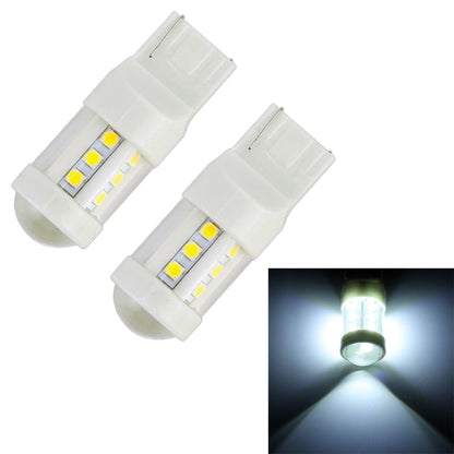 2 PCS T20 / 7440 4.5W DC 12V 6000K 360LM Car Auto Ceramics Turn Lights / Reversing Light 18LEDs SMD-3030 Lamps, with Projector Lens (White Light) - Brake Lights by buy2fix | Online Shopping UK | buy2fix