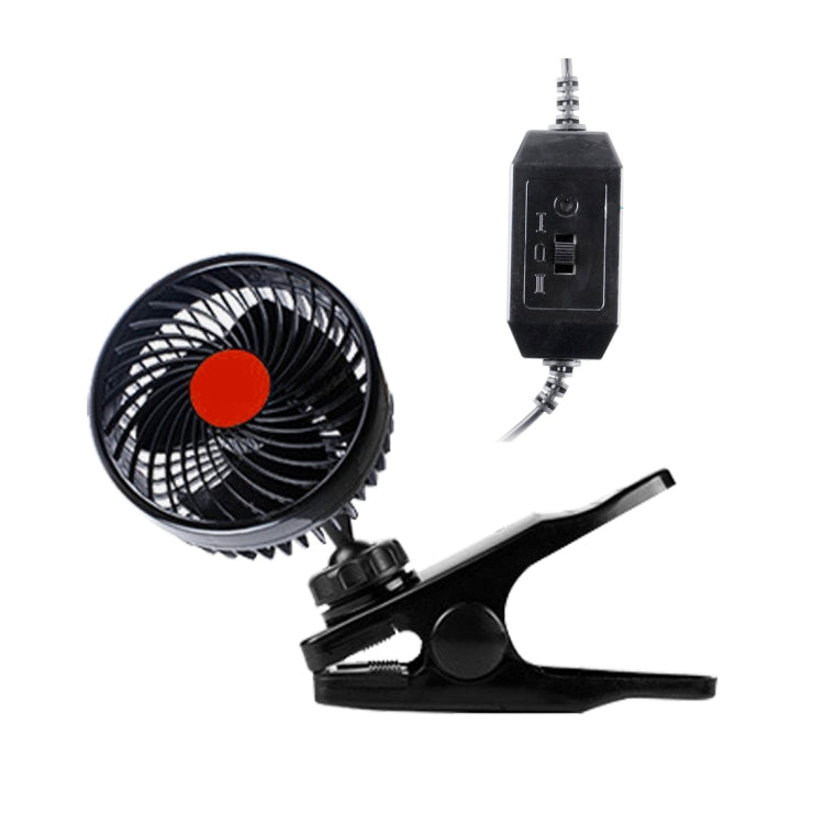 HUXIN HX-T602E 6.5W 4.5inch 360 Degree Adjustable Rotation Clip One Head Low Noise Mini Electric Car Fan with Roller Switch, DC24V - Heating & Fans by buy2fix | Online Shopping UK | buy2fix