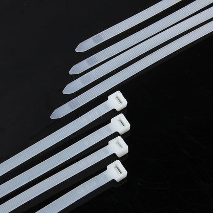 250 PCS 8mm*300mm Nylon Cable Ties(White) - In Car by buy2fix | Online Shopping UK | buy2fix