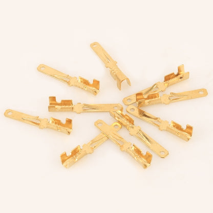 100 PCS 2.8mm Terminal Male Speaker Cable Spade Plug Connector Gold Plated Copper Speaker Cable - In Car by buy2fix | Online Shopping UK | buy2fix