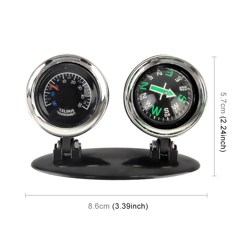 2 in 1 Guide Ball Car Guidance Compass Thermometer Cars Auto Dashboard - In Car by buy2fix | Online Shopping UK | buy2fix