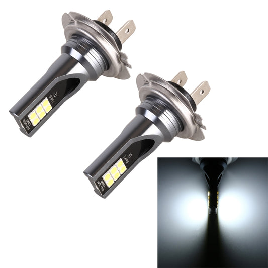 2 PCS H7 DC12V-24V / 12W / 3000K / 800LM 12LEDs SMD-3030 Car LED Fog Light (White Light) - In Car by buy2fix | Online Shopping UK | buy2fix