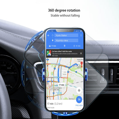 Car Air Outlet Induction Gravity Phone Wireless Charging Holder(Blue) - In Car by buy2fix | Online Shopping UK | buy2fix