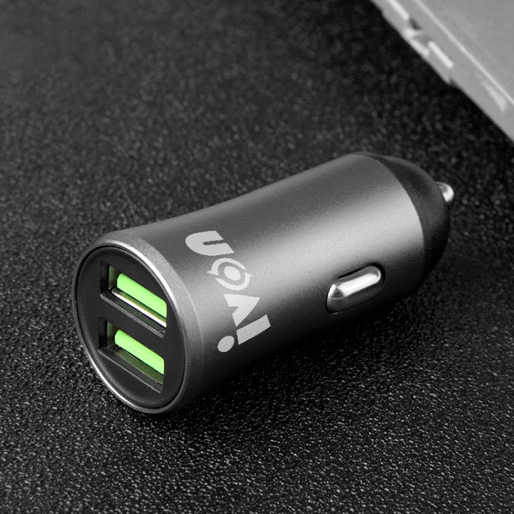 IVON CC26 5V 2.1A Dual USB Port Mini Car Charger (Grey) - In Car by IVON | Online Shopping UK | buy2fix