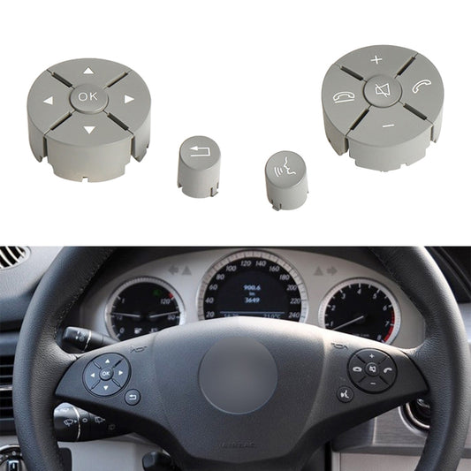 1 Pair Car Steering Wheel Switch Buttons Panel for Mercedes-Benz W204 2007-2014, Left Driving(Grey) - In Car by buy2fix | Online Shopping UK | buy2fix