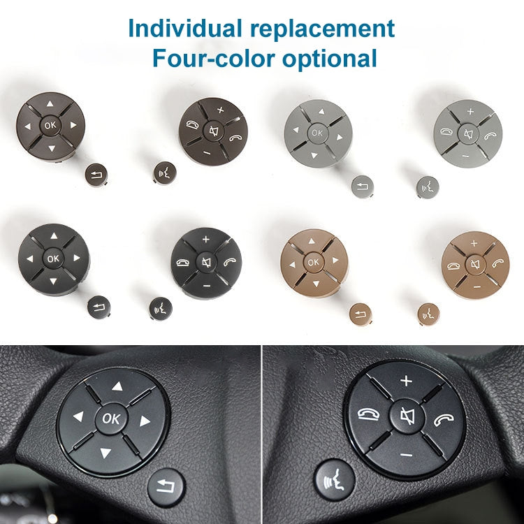 Car Left Side Steering Wheel Switch Buttons Panel for Mercedes-Benz W204 2007-2014, Left Driving(Brown) - In Car by buy2fix | Online Shopping UK | buy2fix