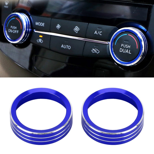 2 PCS Car Metal Air Conditioner Knob Case for Nissan X-TRAIL (Blue) -  by buy2fix | Online Shopping UK | buy2fix