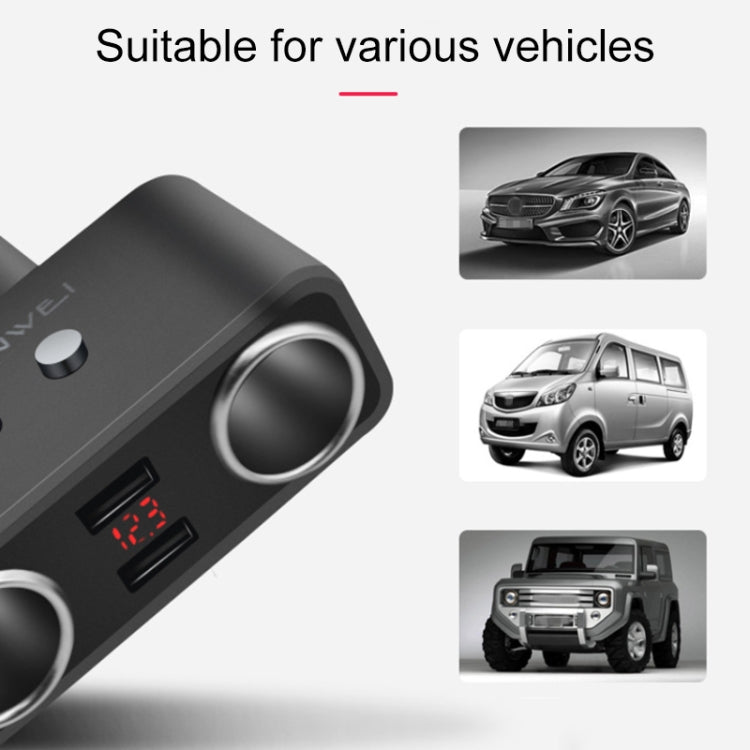 SHUNWEI SD-1925 120W 3A Car 2 in 1 Dual USB Charger 90 Degree Free Rotation Cigarette Lighter(Black) -  by SHUNWEI | Online Shopping UK | buy2fix